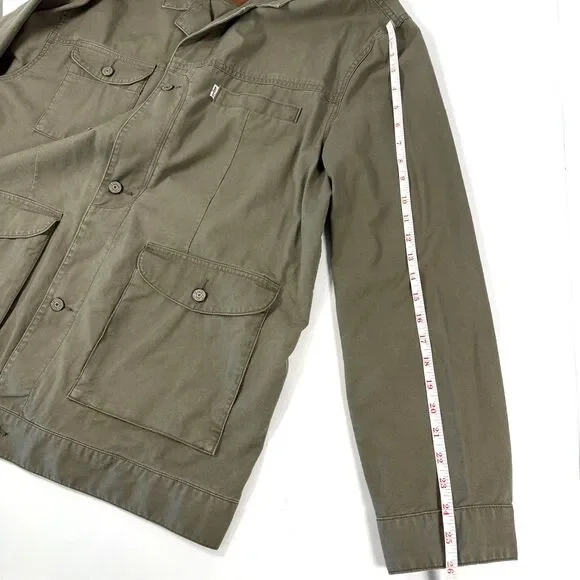 Levi's Men's XXL Field Jacket Olive Brown Canvas Utility Cargo Chore Coat Shell - Picture 10 of 10